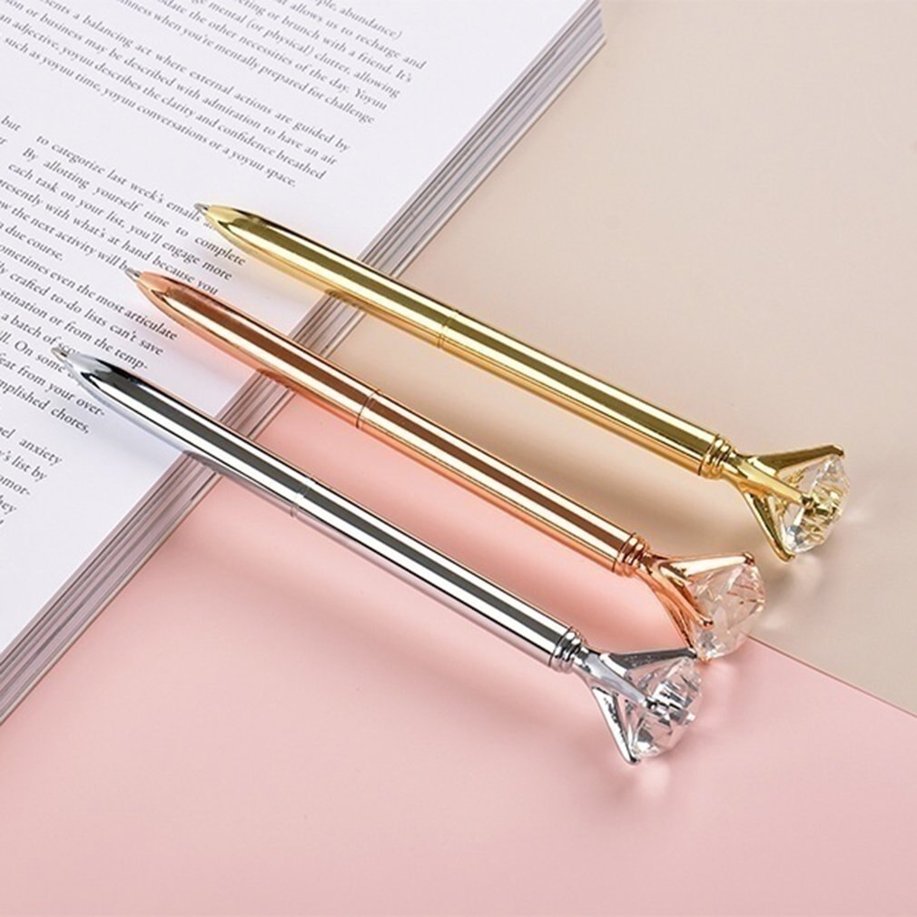 Luxury Portable Big Crystal Pen Diamond Ballpoint Pens Stationery Ballpen Home Office School Supplies