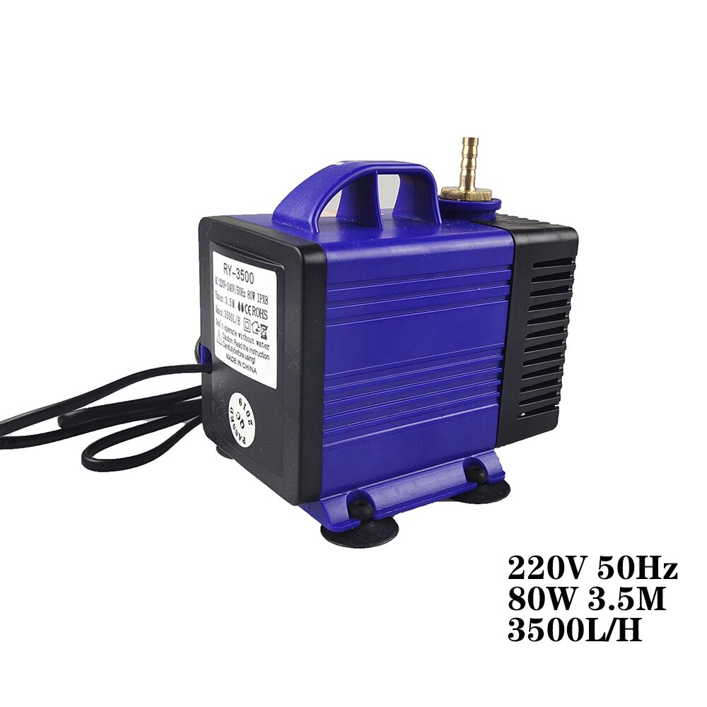 CNC Pump 220V 80W Multifunctional submersible pump 3.5M 3500L/H spindle Cooling on engraving cutting machine（Free 5m PU tube ）