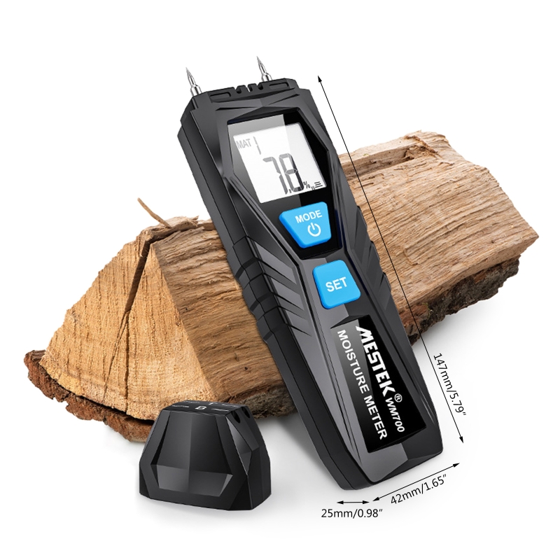 Digital Moisture Detector Meter Tester Ambient Temperature &amp; Humidity Testing Water Leak Detector Moisture Tester Pin Ty