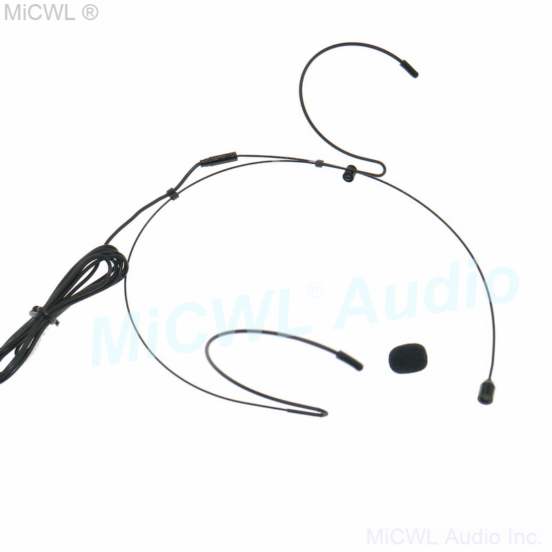 Micrófono de auriculares negro auténtico oculto para Sennheiser G2 G3 G4 G5 BeltPack enchufes de bloqueo de 3,5mm