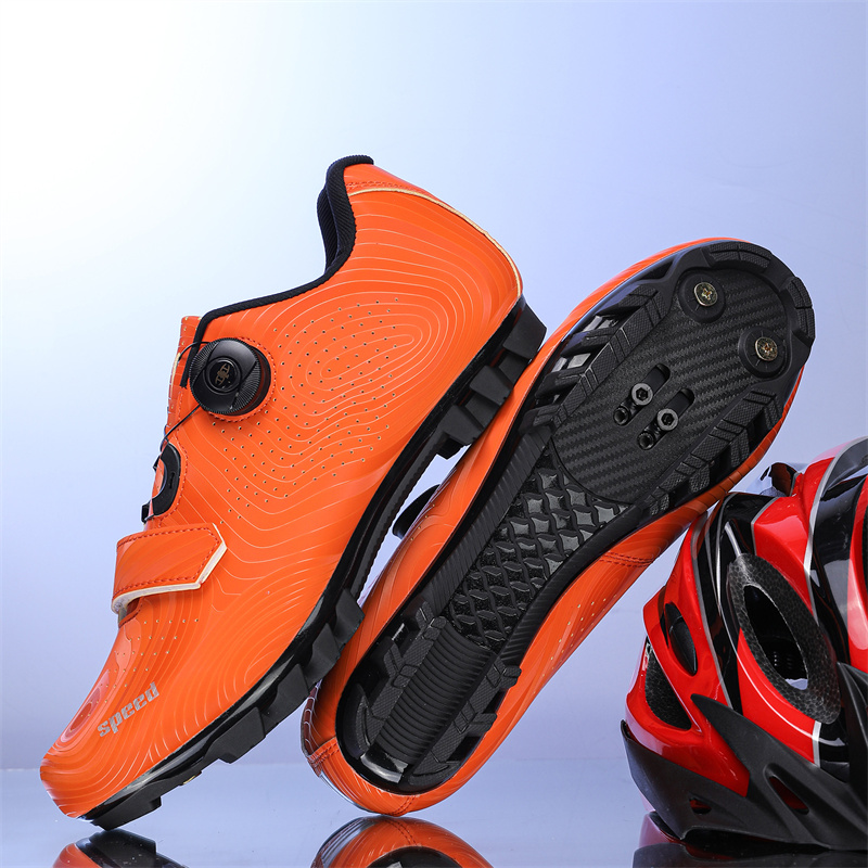 Fietsen Sneakers Ademende MTB Schoenen Mannen Vrouwen Trail Mountainbike Rijschoenen Sport Racefiets Schoenen Spd Pedaal Cyclus Schoenen: Oranje / '47