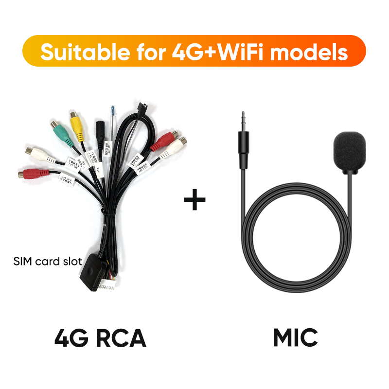 Ainavi Externes Mikrofon für Android Autoradio MIC RCA Video In Out Lüfter Multimedia USB Kabel: Lavendel