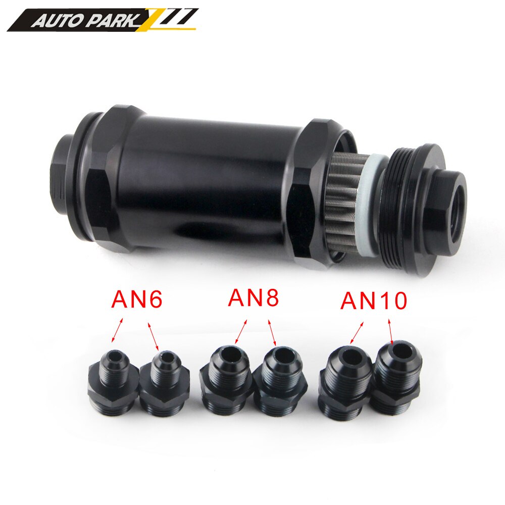 Zwart AN6 8 10 Inline Brandstof Filter E85 Ethanol Met 100 Micron Rvs Elementand Brandstoffilter FF07