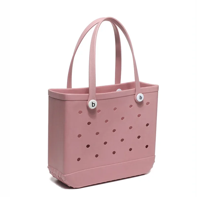 Bolsa de playa grande EVA, cesta de almacenamiento impermeable para piscina, de verano para mujer, bolso de hombro tipo shopper, bolso de playa de gelatina, bolso de mano Croc: YELLOW