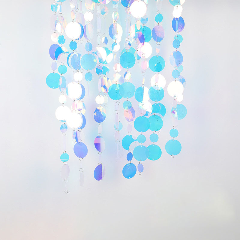 5pc DIY wedding stage layout PVC plastic sequin curtains Christmas Festive party decoration Supplies: green