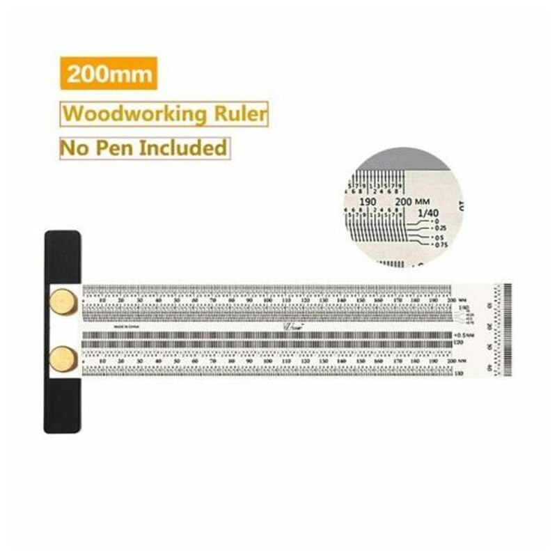 High Ultra Precision Marking Ruler Woodworking Scribing Angle Measuring Ruler for Builders Craftsmen KTC 66