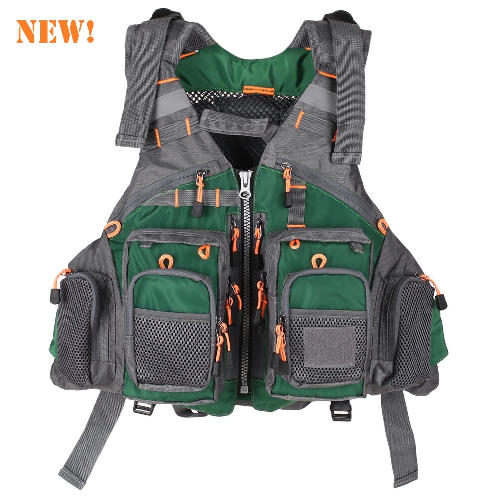 Lixada Vissen Vest Mannen Outdoor Ademend Veiligheid Leven Vissen Vest Fly Jas Taille Jas Vest Utility Drijvende Herenkleding: Vest 1 with floam