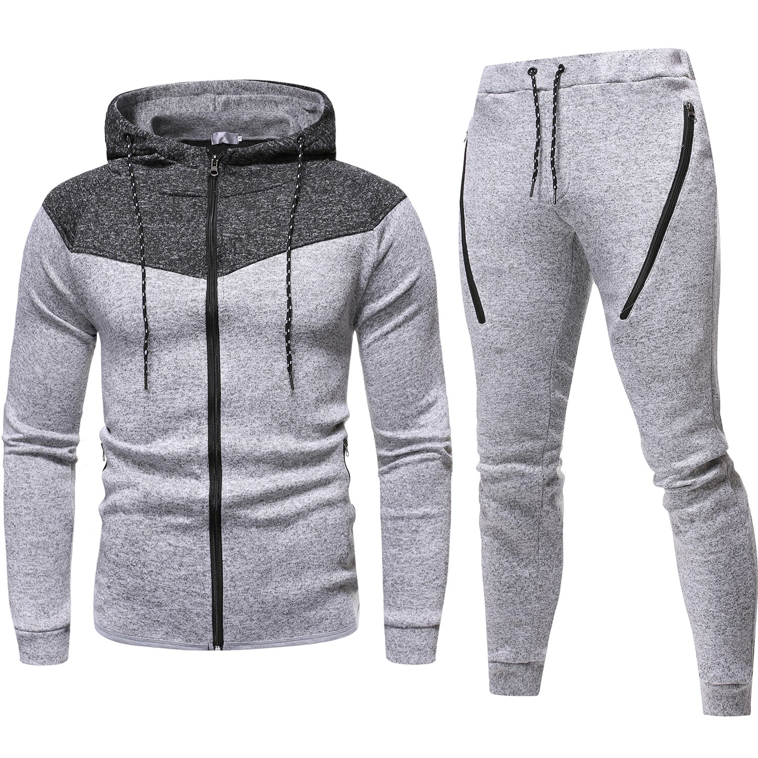 Automne hommes vêtements de sport survêtement sweats homme décontracté 2 pièces costume de sport fermeture éclair jogging hommes ensemble piste entraînement ensemble de course