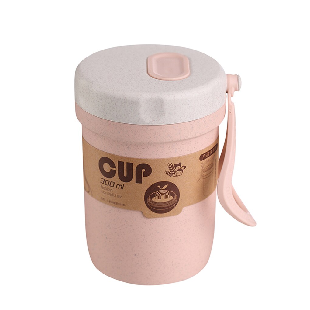 300ml Wheat Straw Portable Double-wall Portable Office Coffee Tea Mug Cups Microwave Available Sealed: NO 1