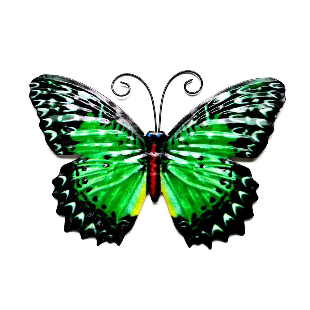 Style 3D Metal Butterfly Decor Inspirational Garden Wall Decor Sculpture Fridge Stickers Room Decoration: Green