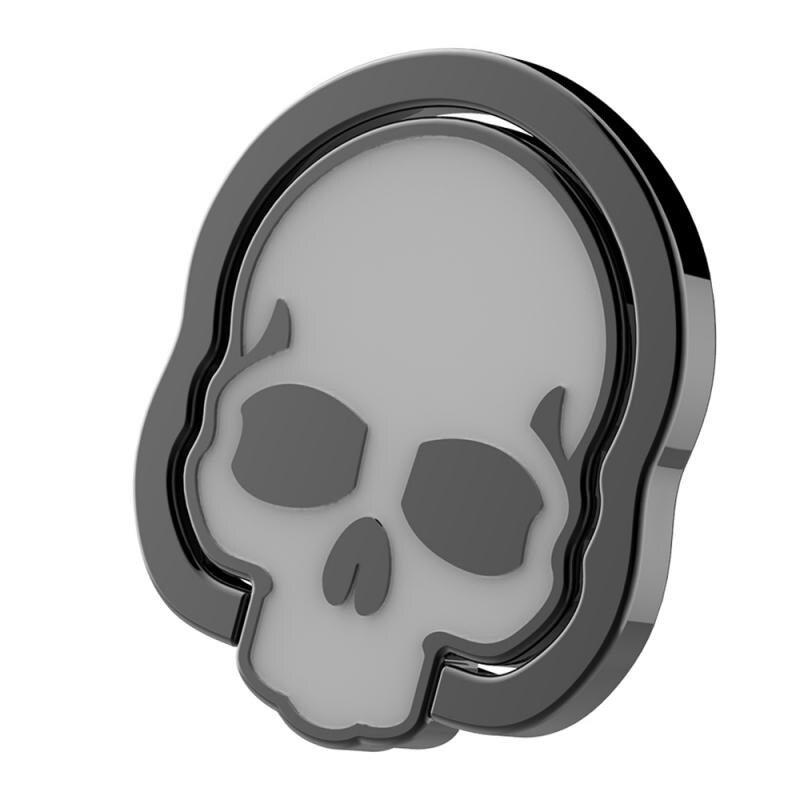 Anello di Placca Del Telefono cellulare Staffa di Halloween Scheletro Del Cranio Personalizzato Del Telefono di Disegno dell'anello di Barretta Supporto Sopportabile per Tutti I Telefoni: nero bianca