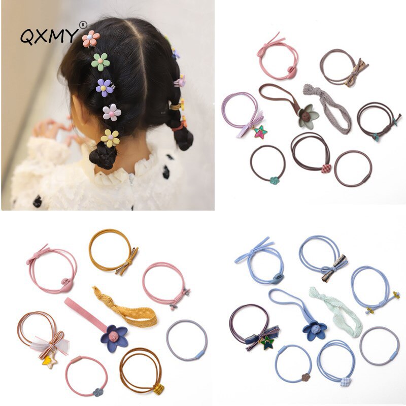 9 Uds bebé las vendas de Nylon niños elástico bandas para el pelo de los niños pelo cuerdas accesorios de bebé Princesa Madre de los niños y los niños