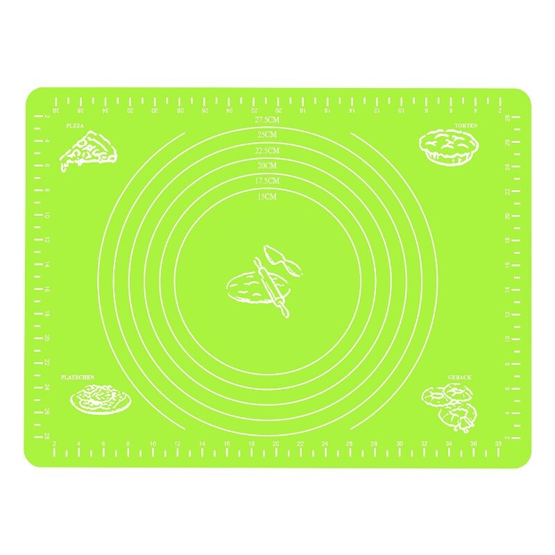 Silicone Baking Mat With Scale Rolling Dough Pad Kneading Dough Mat Non Stick Pastry Sheet Oven Food Grade Liner Baking Tools: green30X40cm