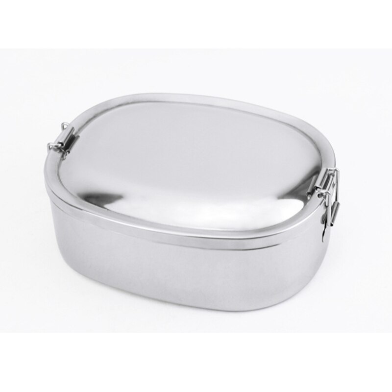 304 Stainless Steel Square Lunch Box Bento Food Picnic Container Snack Breakfast 667A