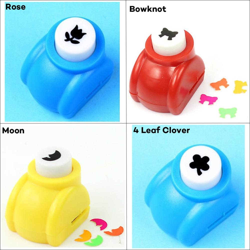 4 stk mini diy craft punch til scrapbooking punch håndlavet klippekort hulmaskine til diy-kort papir hul cl -1203: Sæt 10