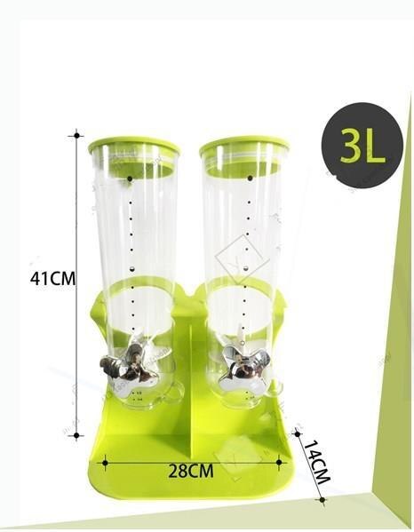 Kitchen Indispensable Dry Food Dispenser Chrome Single Weight and Double Control Breakfast Cereal Oatmeal Rice Bucket Storage: Deep Blue