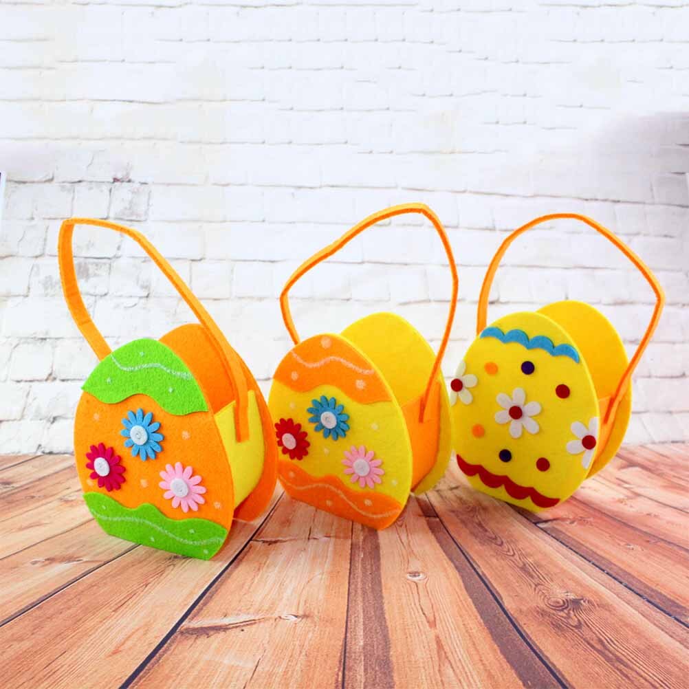 1Pc Easter Themed Candy Bags Decorative Lovely Eagg Candy Pouch Goodie Bags Basket Wrap Storage for Festival