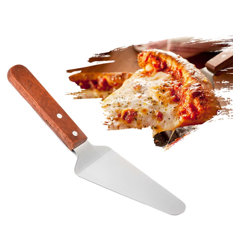 Pizza Tool Three-Piece Pizza Cutter, Pizza Crust, Pizza Shovel 3-In-1 Wooden Handle One-Stop Tool