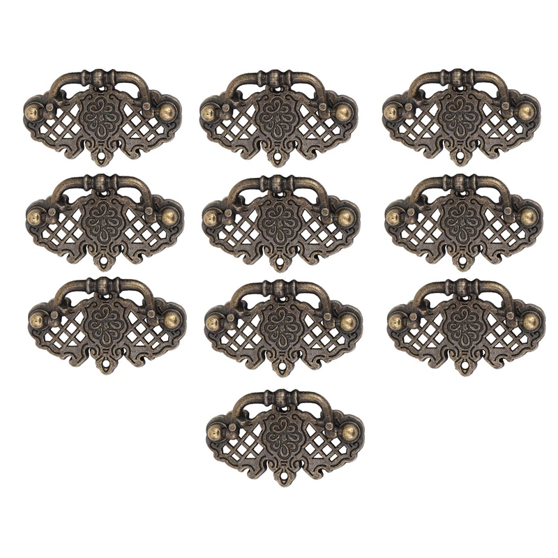 10 Pack Vintage Kitchen Cabinet Pull Furniture Pull Drawer Handles Bedroom Dresser Knobs Antique Bronze