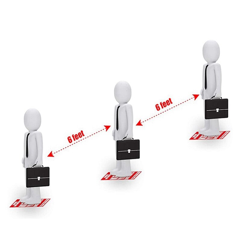 5Pcs/Lot Floor Sticker Social Distance Keep Your Distance Decals Sing Safety Stickers for Supermarket Banks