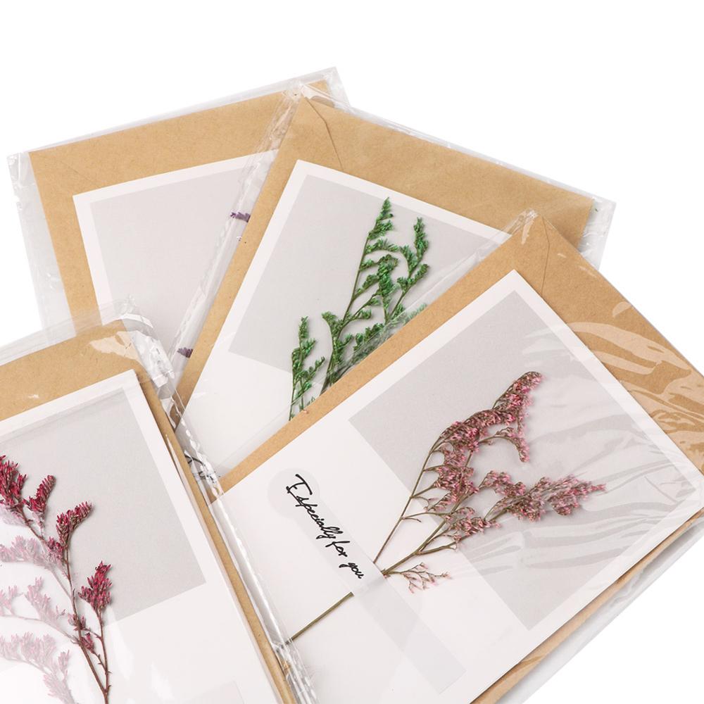 Tee-se-itse-kortti kutsukortti tyhjät kukat kuivakukkakortti äidin kiitospäiväkortti käsinkirjoitettu siunauskortti syntymäpäiväkortti