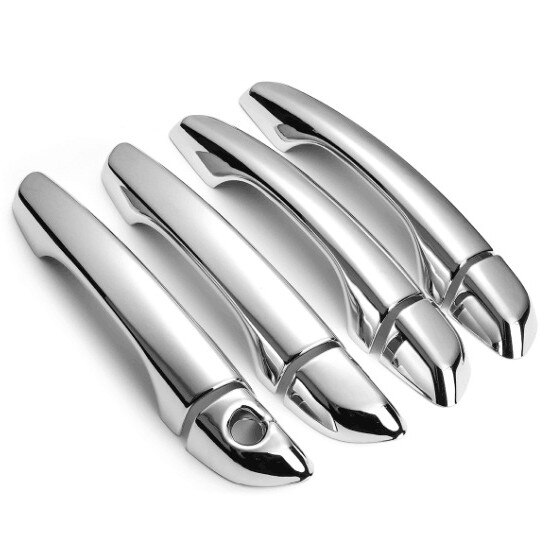 For Hyundai I30 Chrome Car Door Handle Cover Trim Sticker Car Styling Accessories Overlay: silver no button