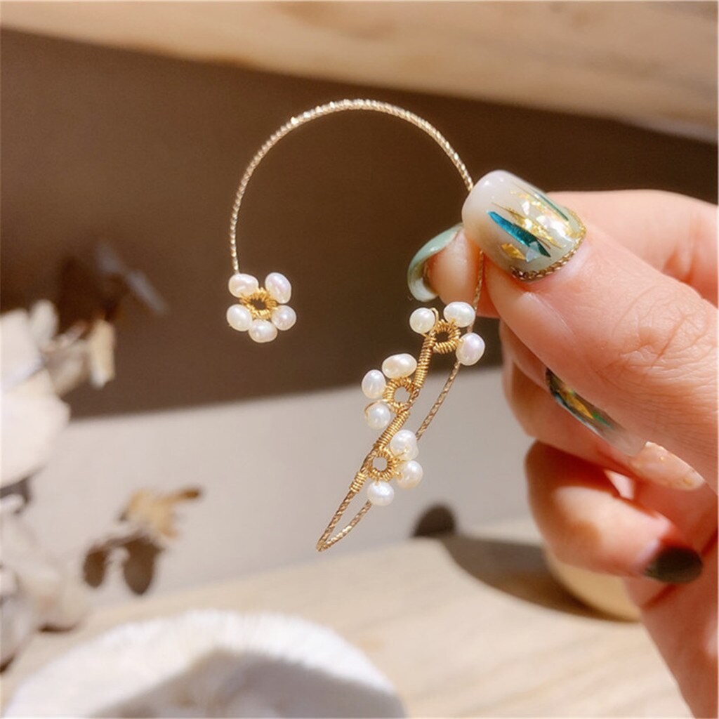 Women Earring Cartilage Gauge Earrings No Piercing Beading Ear Hook Handmade Beaded Earrings Jewelry