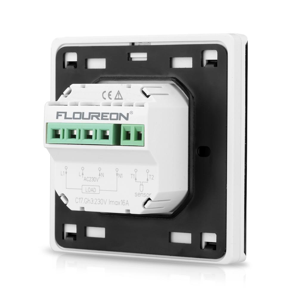 Écran tactile LCD Floureon Thermostat système de chauffage par le sol thermorégulateur AC85-240V régulateur de température rétro-éclairage blanc