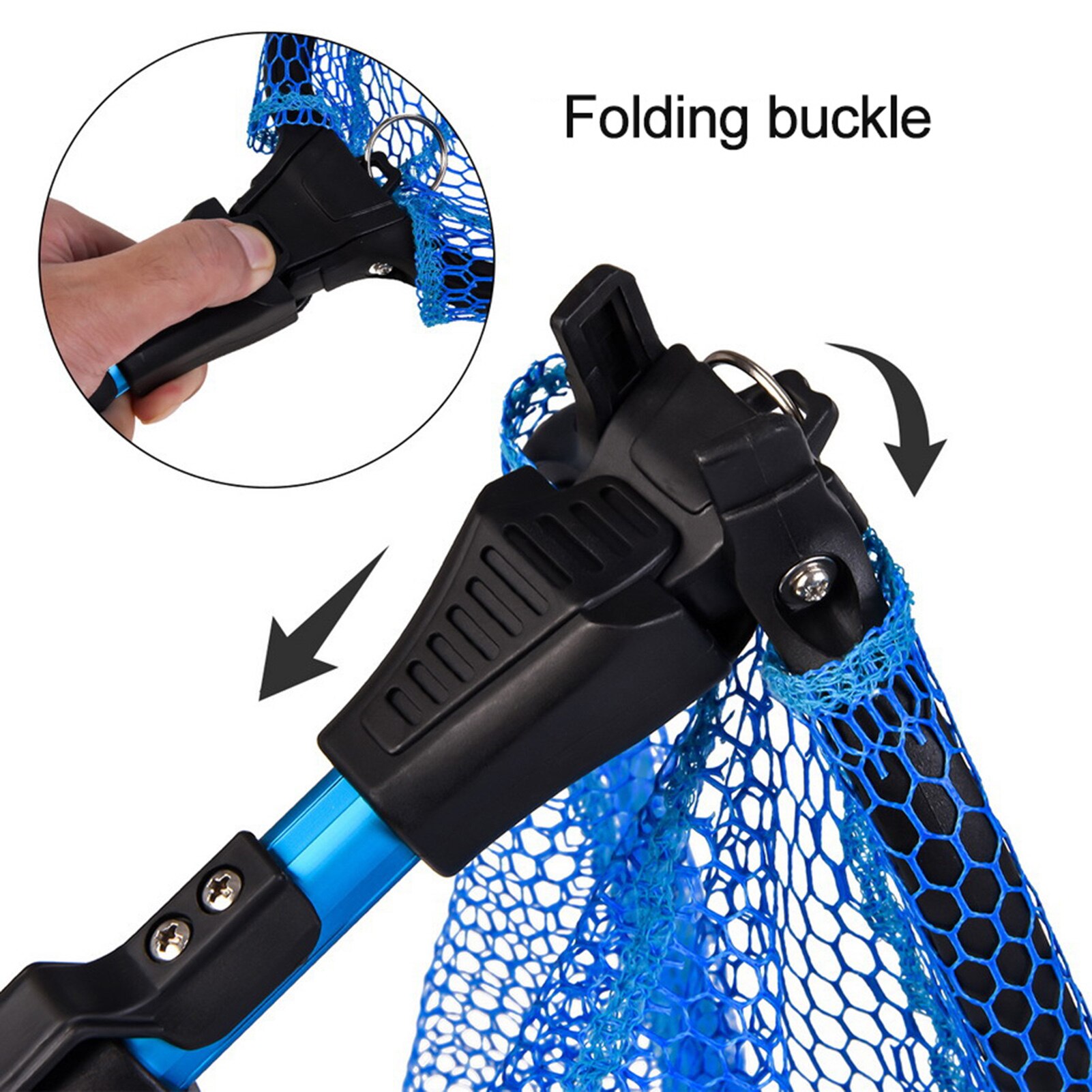 Aluminum Alloy Foldable Retractable Landing Fishing Net Outdoor Telescoping Fishing Tool Accessory Landing Net For Fly Fishing