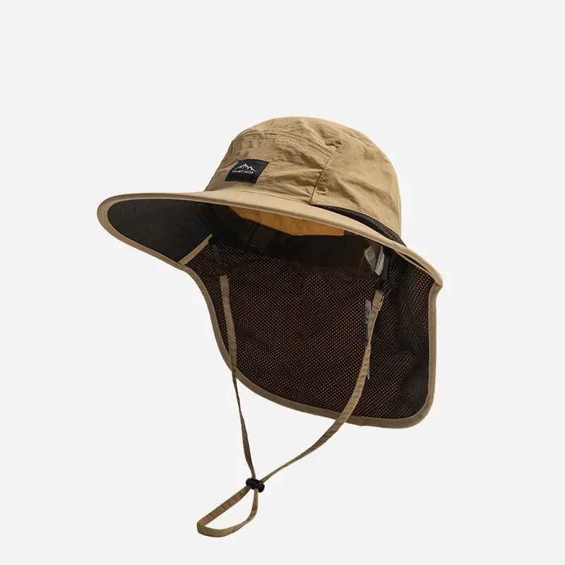 Zomer Brede Grote Rand Heren Vissershoed Waterdichte UV-bescherming Zonnehoed Wandelen Vissen Klimmen Oversized Safari Emmer Hoeden: Khaki