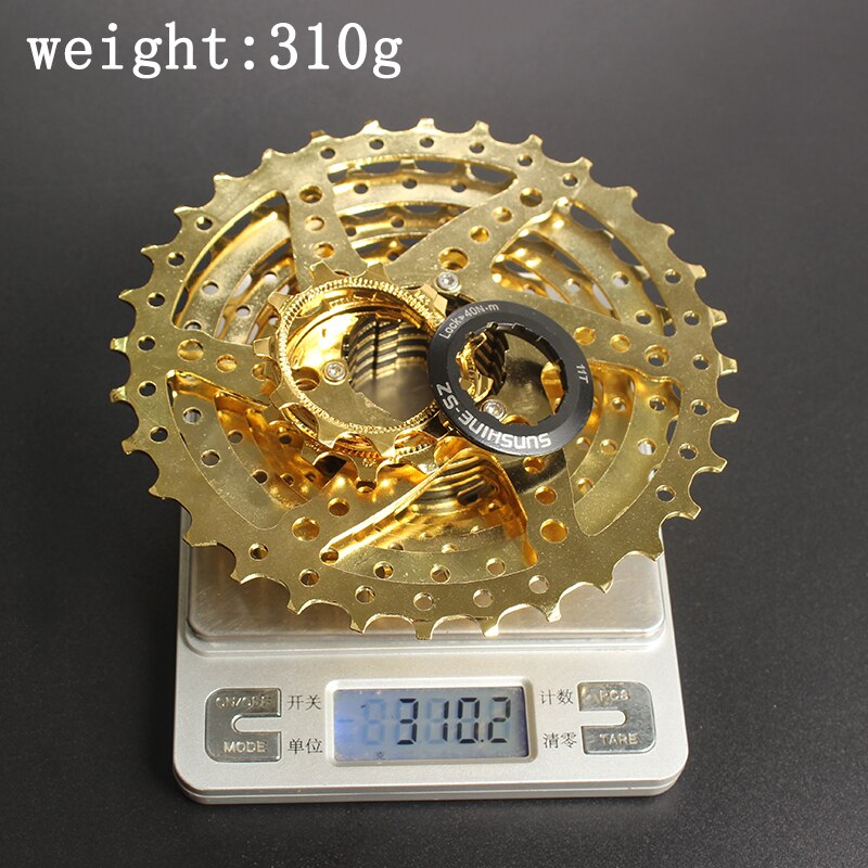 SUNSHINE-SZ 11-32T 9Speed Cassette 9 s Gold Freewheel MTB Mountain Bike Bicycle Steel Golden Sprockets for parts System