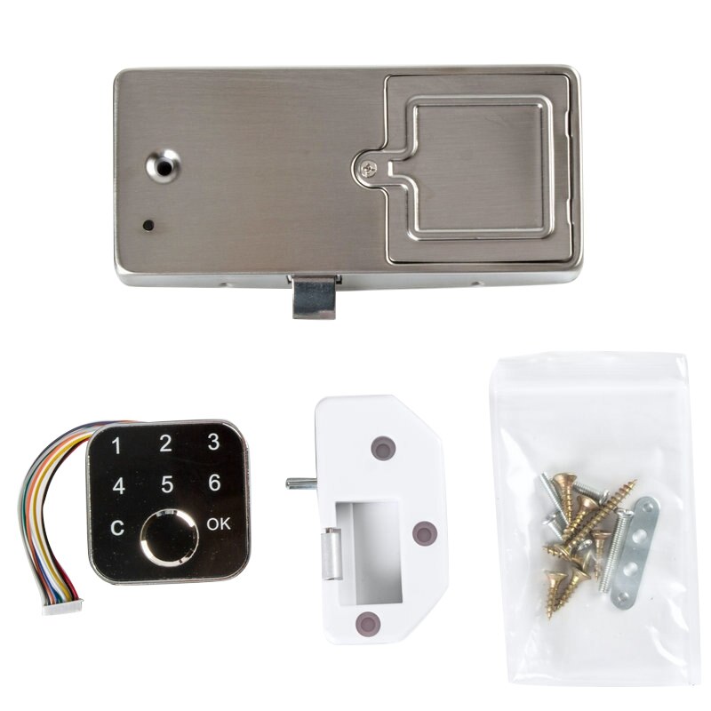 G16 Fingerprint Electric Cabinet Drawer Lock Keypad with Two Installation Methods for Office Home Bank: Default Title