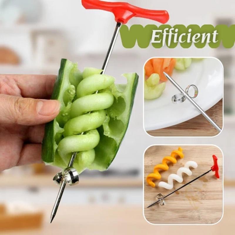 Cuchillo triangular de acero inoxidable para tallar frutas, frutas y verduras para tallar utensilio, herramienta de cocina antideslizante: Spiral knife