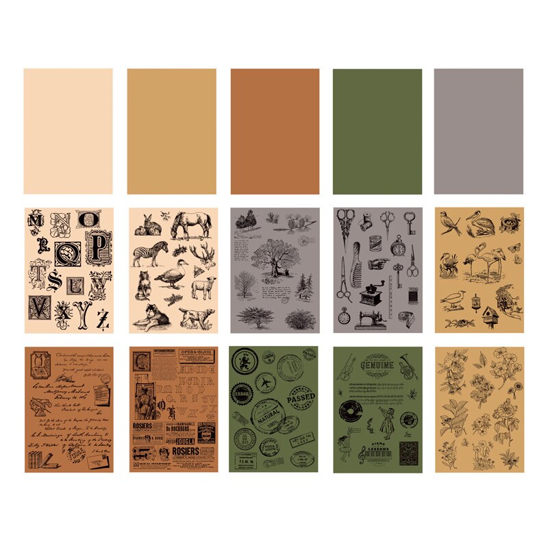 15 Pcs Vintage Stickers Oude Dagboek Deco Scrapbooking Planner Papier Stickers Kinderen Sticker: poem