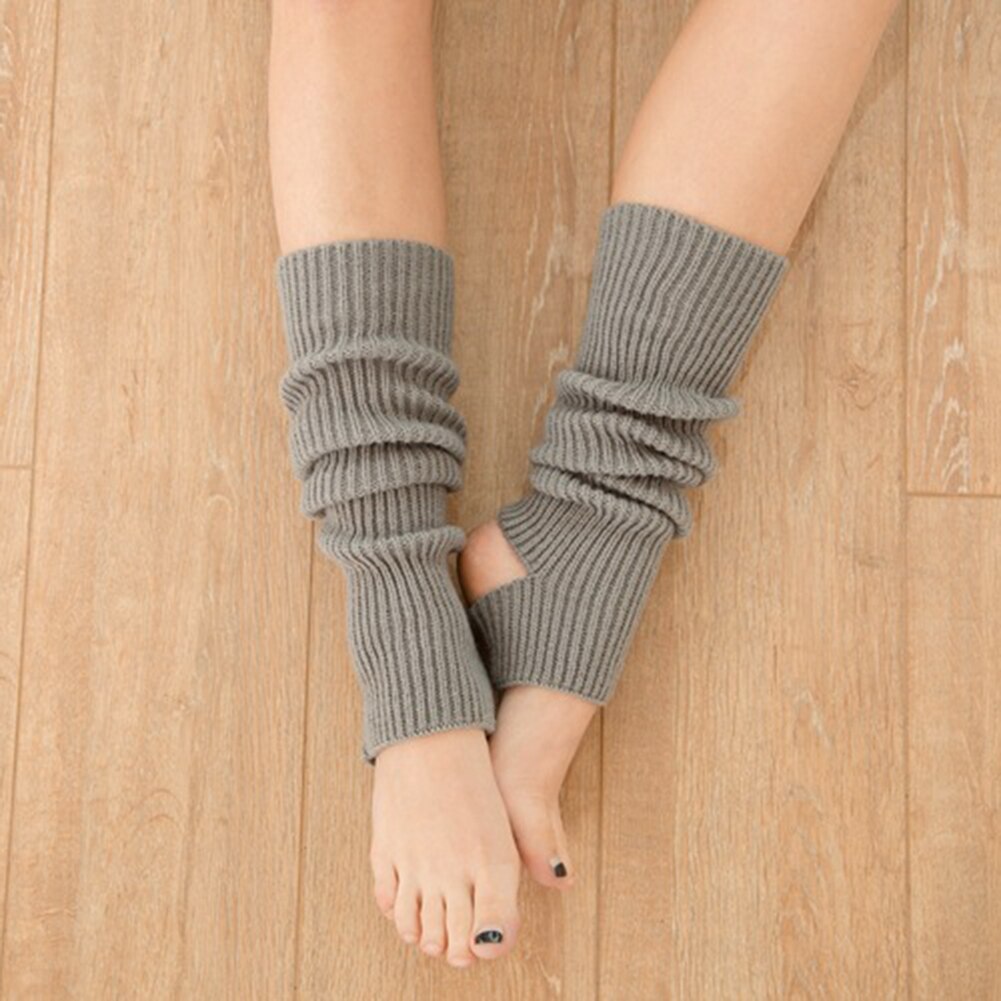 1 paar Latein Socken Fitness Yoga Tanzen für Frauen Weibliche Lange betroffen Winter Sport Socken Beinlinge Sport Zubehör: Grau