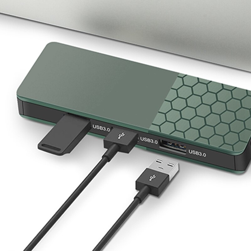 Usb C Hub, Usb C Naar Ethernet Adapter 6 In 1 Met Ultrahoge Snelheid Ethernet,3 Usb 3.0, Sd Tf Kaartlezer