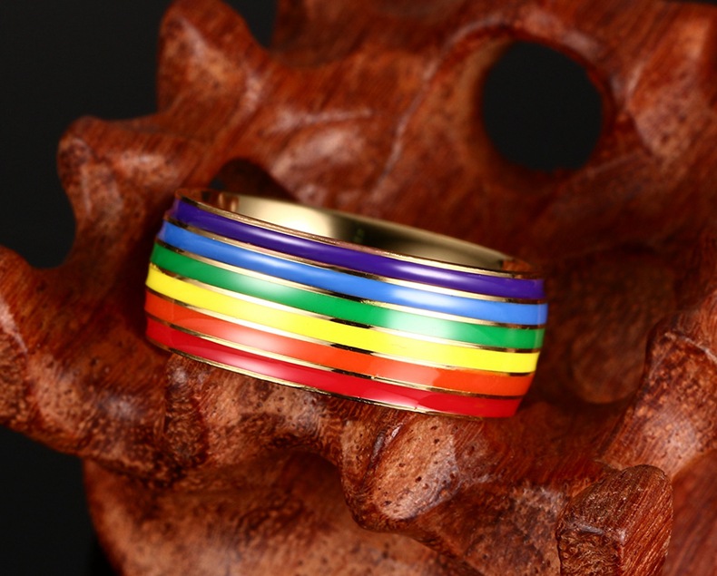 Regenboog Ring Voor Vrouwen Mannen Lgbt Lebian Gay Sieraden Rvs Emaille Wedding Engagement Ringen
