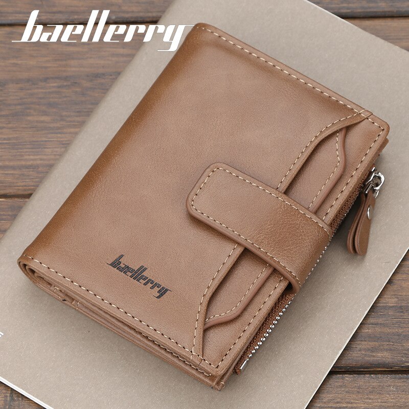 Baellery marca carteira masculina de couro dos homens carteiras bolsa curta masculino embreagem carteira titular do cartão do saco de dinheiro