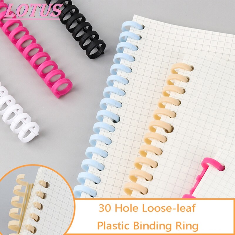 Office loose-leaf plastic ring 30-hole spring spiral ring A4 A5 A6 paper notebook stationery 1pc