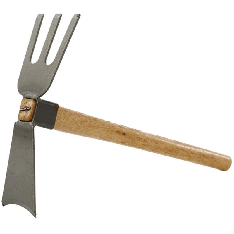 Herramienta con asa de madera para jardinería, azada para el hogar, jardín, agricultura, plantación de flores, herramientas de mano