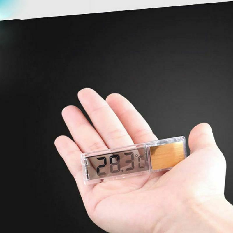 Plast metal 3d digital elektronisk akvarie termometer akvarium temp meter guld sølv