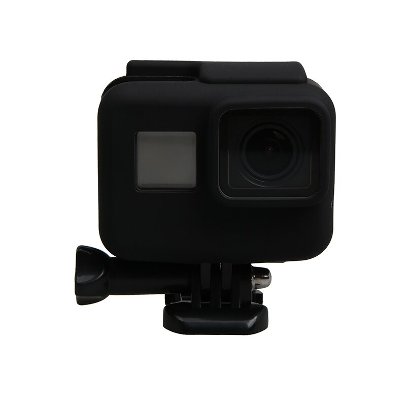 Anti-ripe silikon gel kamera beskyttende deksel skallhus for gopro hero 5 6 7 action kamera go pro tilbehør: Svart