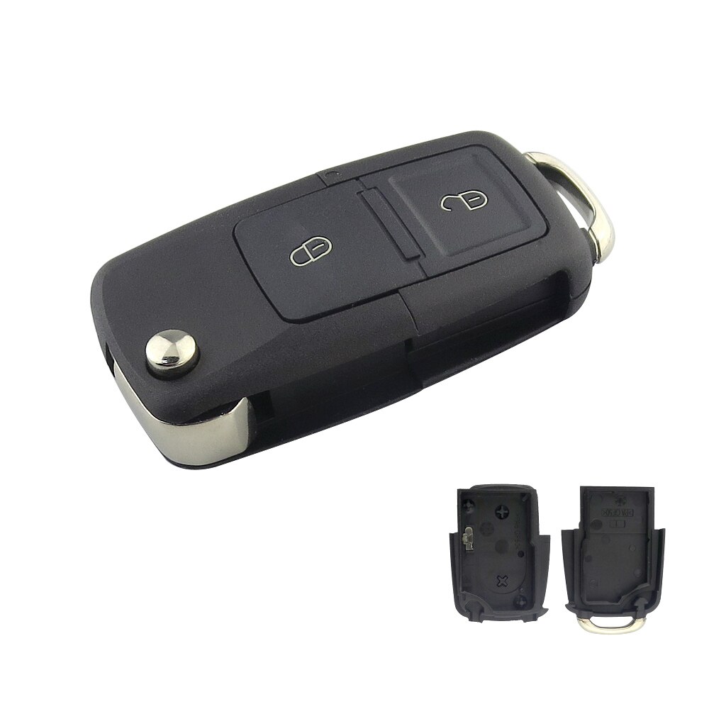 Okeytech 2 3 painiketta taitettava läppäavaimen kuori auton avaimen vaihto vw golf 4 5 passat  b5 b6 polo touran istuimelle skoda key: 2 painiketta ilman taikinaa
