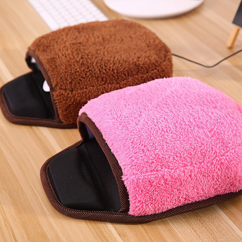 Tapis de souris chauffant USB 5V, en tissu doux en peluche pour ordinateur portable, chauffant pour femmes, de bureau, tapis d&#39;hiver, directe