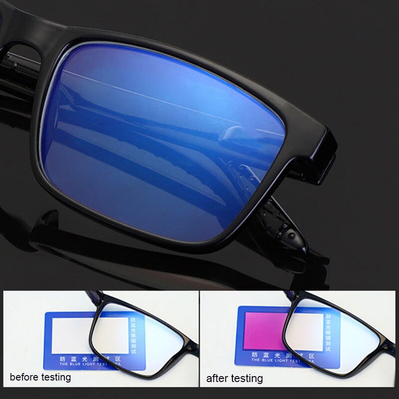 Blue Light Blocking Computer Glasses Square Eyeglasses Frame Anti Eye Strain Headache Computer Glasses UV400 Negative Oxygen Ion