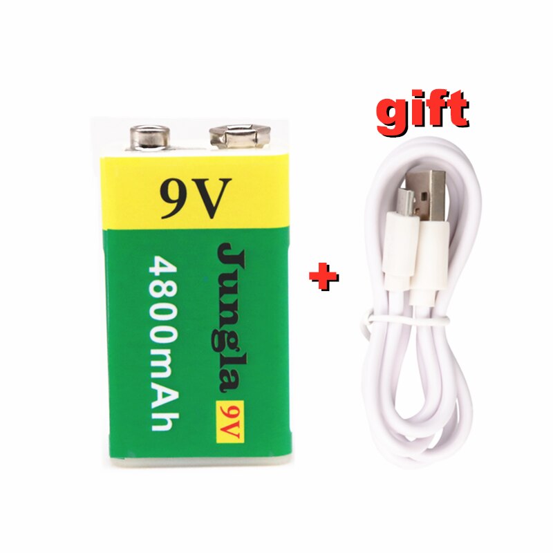 High capacity USB Battery 9V 4800mAh Li-ion Rechargeable Battery USB lithium battery for Toy Remote Control: Gold