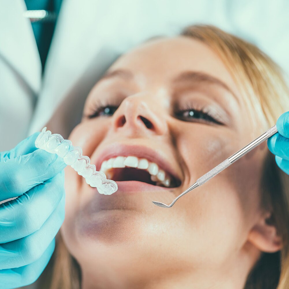 Limpiador de dientes de hoz para dentista, herramienta Dental de acero inoxidable para cuidado Dental, doble extremo, con sonda de anzuelo, explorador higiene