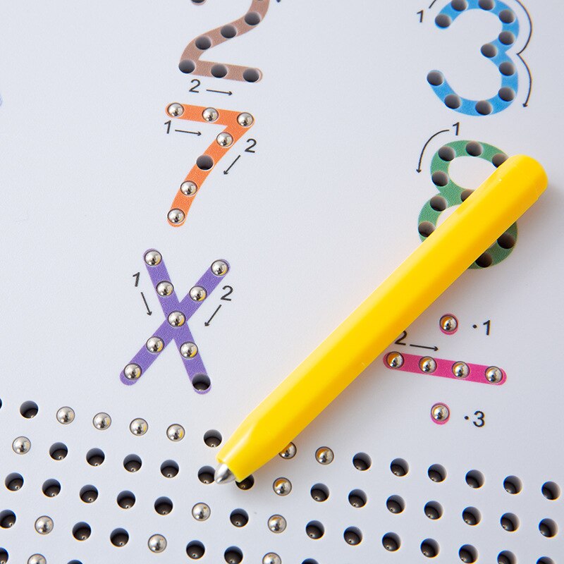 Planche à dessin magnétique alphanumérique tableau d'écriture jouets éducatifs pour enfants Double face couleur lettre numérique boule en acier