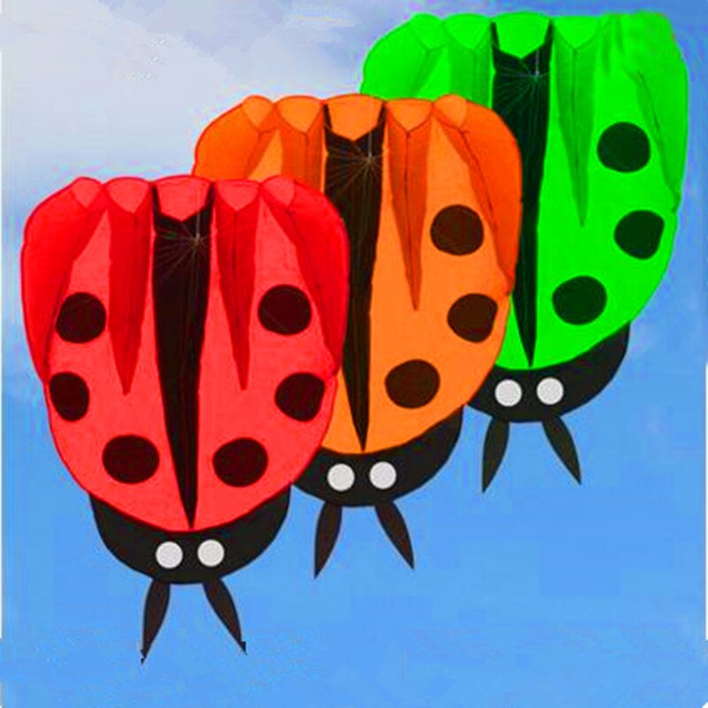 Cerf-volant gonflable en tissu nylon ripstop, coccinelle volante, indicateur de vent, pour enfants,