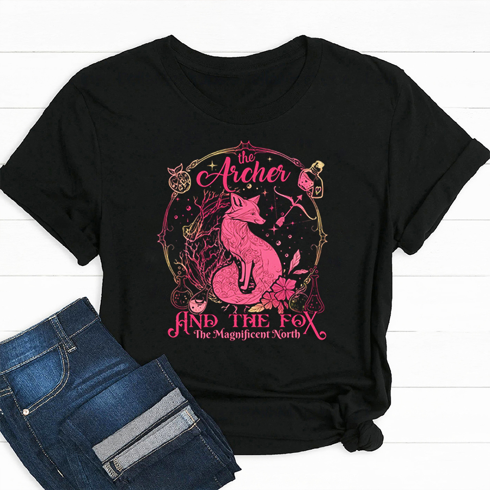 De Archer en de Fox Comfort TShirt Leuke Fantasy Boeken Jumper Shirts Cadeau voor lezers Hookish Bookworm Tee Y2K Top Streetwear: XL / Black